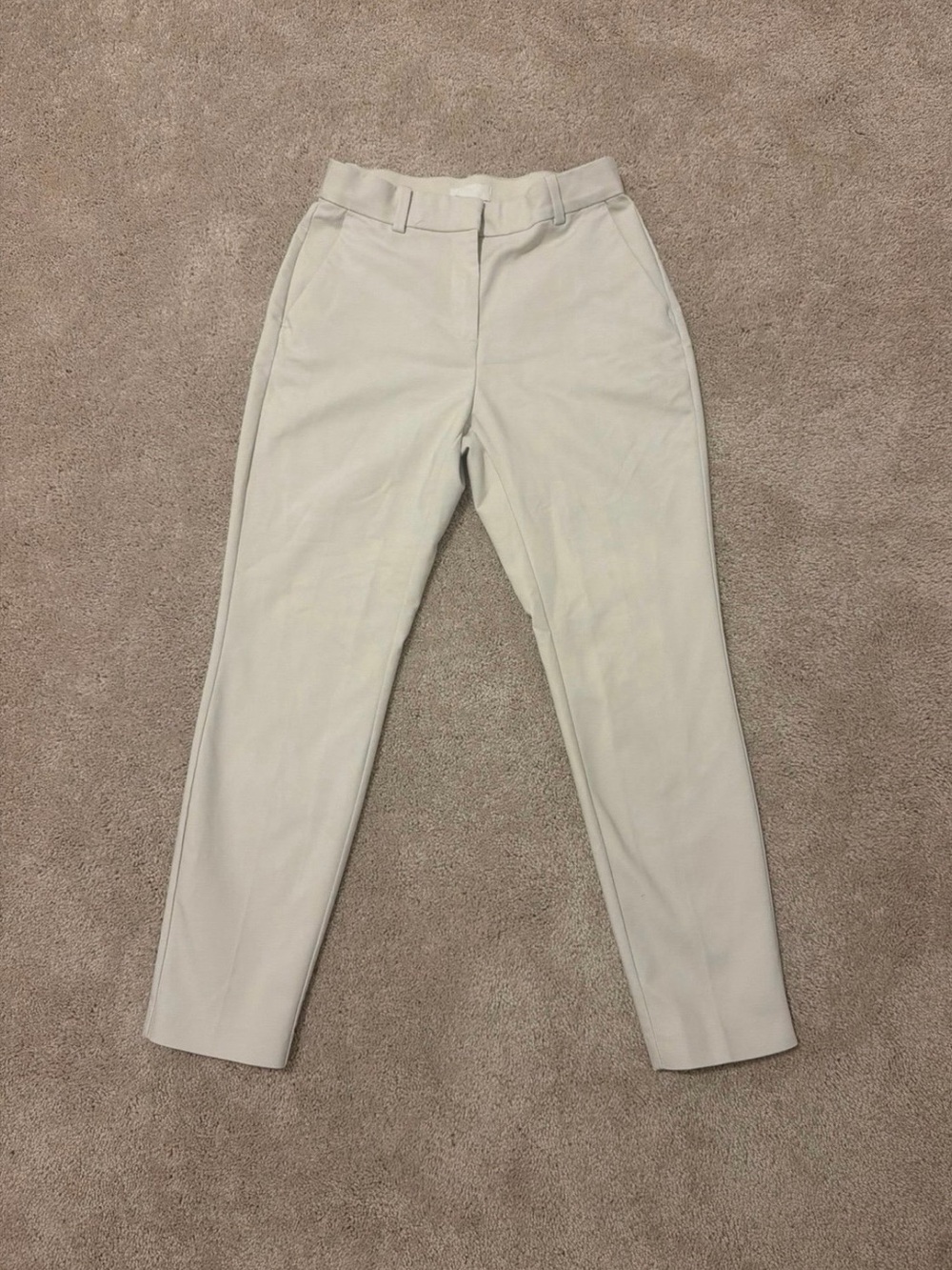 H&M Women's Light Cream Slim Tailored Trousers